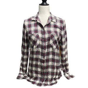 New TRUE RELIGION Plaid Utility Women’s Shirt Small